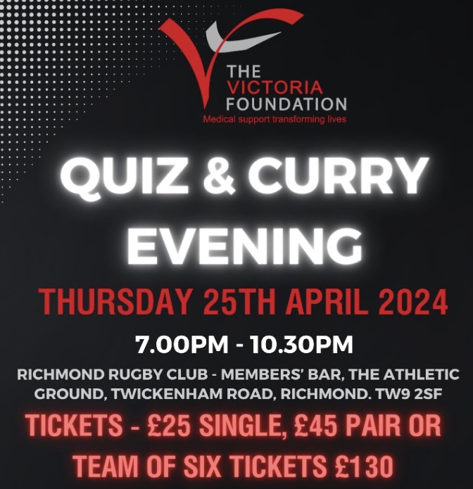 BOOK NOW - 25th April TVF's  Quiz and Curry Evening 2024